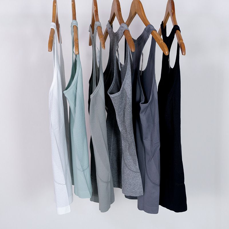 Women lu lu Yoga Vest Solid Workout Backless Shirts Sports FitnessTank Top Active Wear Sleeveless Sexy Gym Tech
