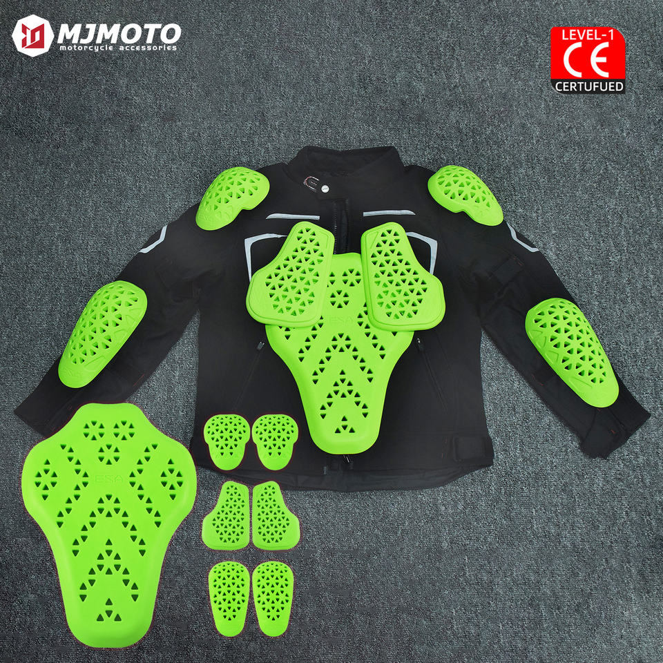 Motorcycle Body Padding CE Certified Motorcycle Armor Back Knee Hip Protective Inserts Impact ...