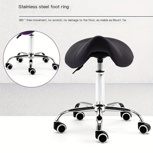 Tabouret de selle ergonomique pivotant pour esthéticienne, tabouret de salon de coiffure avec roulettes pour cuisine, salon, spa, tatouage, pédicure - Product Image 2