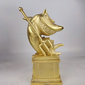 30cm <span class=keywords><strong>di</strong></span> squalo Poker personalizzato metallo resina oro artigianato trofeo coppa Business Poker fondo concorso regali premi Souvenir - Product Image 2