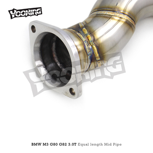 Tubo medio de escape de fábrica, tubo de acero inoxidable de 2,75 pulgadas para BMW M3/M4 G80/G82/G8X con tubo medio de escape resonador de igual longitud - Product Image 4