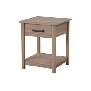 Contemporary Nightstand In Sandalwood With <b>Drawer</b> And Shelf For Bedroom Storage - Product Image 3