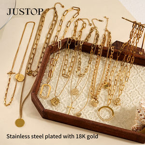 Collier long avec pendentif, vente en gros OEM/OEM, personnalisable, en acier inoxydable étanche, plaqué or ou argent, unisexe, bijoux tendance - Product Image 5