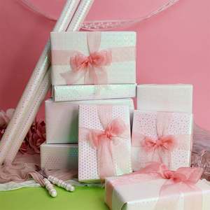 High Quality Disposable Coated 80g <b>Christmas</b> Glimmer <b>Paper</b> 43*300cm Luxury Custom Birthday Gift <b>Wrapping</b> Packaging - Product Image 1