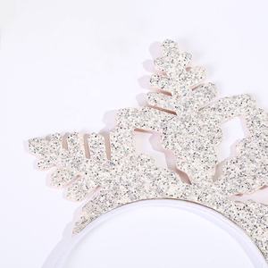 2026 Fashion Christmas Hair Accessories <b>Sweet</b> Glitter Crown Tiara Headband for Kids Girls Fabric <b>Plastic</b> One Size Fits All - Product Image 4