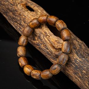 Pulsera de cuentas de agarwood Lu Thong vintage raro, de madera de oud natural, hecha a mano, joyería aromática - Product Image 1