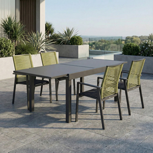 Sedia da <span class=keywords><strong>Esterno</strong></span> Moderna in Lega di Alluminio Verniciata a Polvere <span class=keywords><strong>Antracite</strong></span> con Tessuto a Rete Traspirante e Resistente per Parco e Giardino - Product Image 5