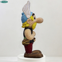 Sculpture de guerrier Asterix en cristal de luxe, statue de dessin animé en fibre de verre pour la décoration de la maison et des hôtels