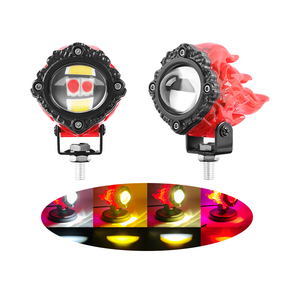 Feux de brouillard LED blancs jaunes pour voiture et moto 12V 24V avec yeux de démon 3500K 4500K 6500K Pièces d'éclairage moto - Product Image 1