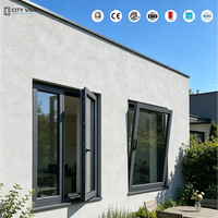 Fenêtre à auvent en aluminium à rupture de pont thermique certifiée CE, grand panneau de verre, style américain, pour maison, fenêtre à battant