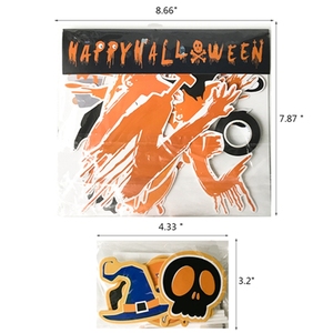Kit de Decoraciones para Fiesta de Halloween, Pancarta de Feliz Halloween con Gotas de Sangre, Calavera, Calabaza, Globos de Látex, Adornos para Pasteles y Cupcakes para Halloween - Product Image 6