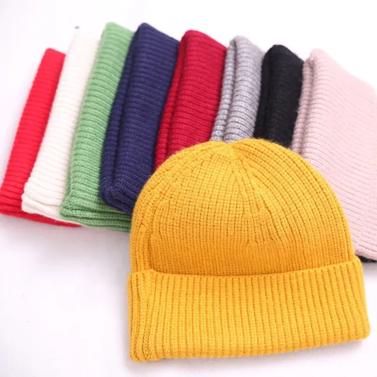 Simples moda Inverno Chapéu 100% Chapéu de Lã Gorros de Malha Com Bordado Feito Sob Encomenda Para Adultos e Crianças