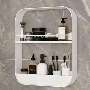 Étagère murale sans perçage pour salle de bain, design moderne et épuré, pour cosmétiques et articles de toilette, amovible - Product Image 4