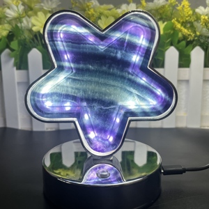 Chất Lượng Cao Cầu Vồng Fluorite Và Rose Quartz Pha Lê Đèn Reiki Chữa Bệnh Thiền Ánh Sáng Ban Đêm Hoàn Hảo Trang Trí Nội Thất Quà Tặng - Product Image 3