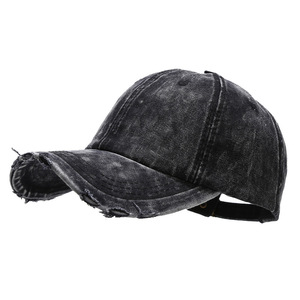 Casquette de baseball unisexe Peige BQM-020 2025 nouvelle collection, en jean délavé et vieilli, 6 panneaux, 100 % coton, bleu vintage délavé, style décontracté - Product Image 6