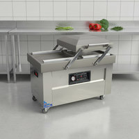 Machine d'emballage sous vide semi-automatique électrique à double chambre 600PD pour cuisine centrale commerciale, machine d'emballage chimique, fonctionnement simple