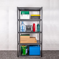 Étagères en acier noir à 5 niveaux sans boulons, rangement métallique multi-niveaux pour la maison, la cuisine, l'entrepôt, durables et faciles à assembler