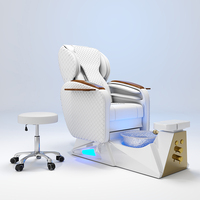 Nouvel arrivage : Chaise de pédicure spa de luxe en métal doré pour salon de manucure, avec massage tactile moderne