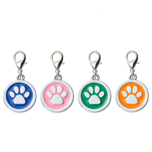 Logo personnalisé patte forme collier de chien alliage plaque chat étiquette collier de chien de compagnie accessoires étiquette d'identification nom téléphone personnalisé avec crochet - Product Image 1