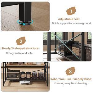 Mesa de Desayuno Industrial de Madera SENYU con 2 Taburetes, Isla de Cocina con Estante de Almacenamiento, Diseño Multifuncional - Product Image 4