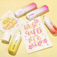 Kmay K-377B-4B Logo personnalisé 4 couleurs de soleil pétillant Fine Board Line Tip Glitter Highlighter for Art