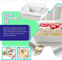 5 "boîtes de charcuterie en papier jetables carrées blanches conteneurs alimentaires boîtes de boulangerie pour gâteau biscuits Sandwich