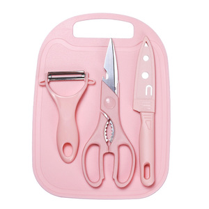 Ensemble de couteaux à fruits avec planche à découper, éplucheur, ciseaux, 6 pièces, outils de cuisine pour la préparation des aliments pour bébés - Product Image 2