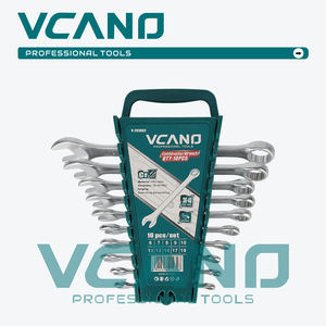 VCANO 10 pièces Clés <span class=keywords><strong>à</strong></span> <span class=keywords><strong>pipe</strong></span> combinées en acier au chrome-vanadium, texture antidérapante fine, pour réparation industrielle et bricolage, avec <span class=keywords><strong>support</strong></span>, système métrique - Product Image 4