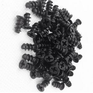 Tornillos autorroscantes Phillips negros M5x8 con cabeza redonda y brida, métricos, de rosca derecha, para uso general en la industria del plástico - Product Image 1