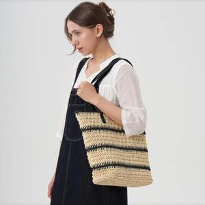 กระเป๋าถือสานมือสุดหรูขนาดใหญ่ พกพาสะดวก สายโซ่ ใช้ซ้ำได้ เหมาะสำหรับวันหยุดพักผ่อน - Product Image 2