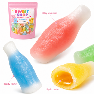 Bonbons à la cire en forme de bouteille de <span class=keywords><strong>cola</strong></span> rétro classique, sachet de 500g, saveurs de fruits variées, fourrure liquide, forme originale, bonbons à mâcher - Product Image 5