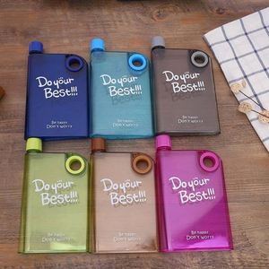 Botella de Agua Portátil de Plástico Plano y Ligero con Orificios Redondos, Acabado Esmerilado, Antiderrames, Tipo Cuaderno, Regalo Empresarial con Impresión de Logotipo - Product Image 4