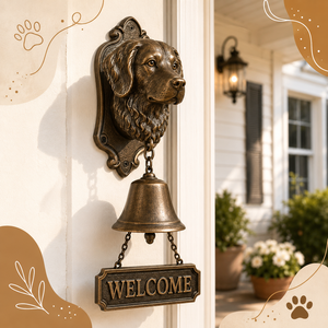 Figura Decorativa de Perro de Resina Estilo <span class=keywords><strong>Americano</strong></span>, Campana de Bienvenida para Decoración de Entrada o Porche - Product Image 2