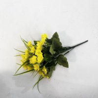Buket Bunga Kecil Buatan 5 Tangkai, Simulasi Daisy Multi-warna dengan Rumput untuk Dekorasi Pernikahan dan Rumah