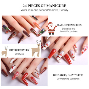 Hotsale presse sur <span class=keywords><strong>ongles</strong></span> et <span class=keywords><strong>cils</strong></span> ensembles thème de Noël couleur <span class=keywords><strong>faux</strong></span> <span class=keywords><strong>cils</strong></span> presse sur les <span class=keywords><strong>ongles</strong></span> pour les outils de maquillage - Product Image 4