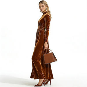 Romantic Velvet Long-Sleeve <strong>Dress</strong>, New Arrival <strong>Formal</strong> for Date Wear - Product Image 6