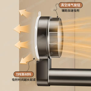 Porte-vêtements télescopique mural en acier inoxydable à ventouse pour salle de bain - Product Image 3