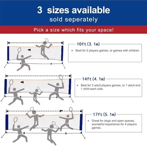 Red de <span class=keywords><strong>Tenis</strong></span> Portátil y Resistente, Red Deportiva de Altura Ajustable para <span class=keywords><strong>Tenis</strong></span>, Pickleball, Entrenamiento en el Patio Trasero, Fácil de Montar - Product Image 2