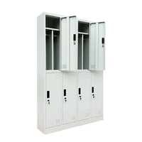 Armoire de rangement moderne en fer à 8 portes pour vêtements, idéale pour chambre, bureau à domicile, salle de sport, hôpital, centre commercial et dortoir