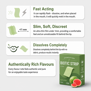 Suplemento Biótico en Tiras Orales Disolubles Personalizadas, Caramelo con Vitaminas para Cabello y Uñas Saludables, Glutatión en Película Oral Disoluble - Product Image 3