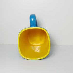 Custom <b>Ceramic</b> Mug Blue Yellow Interior With Handle Business Gifts Single <b>Cup</b> Zibo Origin - Product Image 4