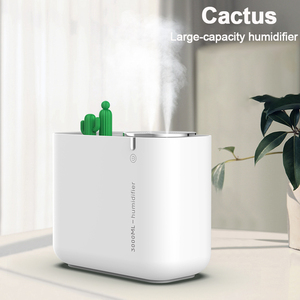 Humidificateur à lumière LED Cactus pour bébé 3L Ultrasonic Dual Spray Cold Mist Usb Family Air Humidifier ABS Plastic 2022 Offre Spéciale 3000ml - Product Image 2