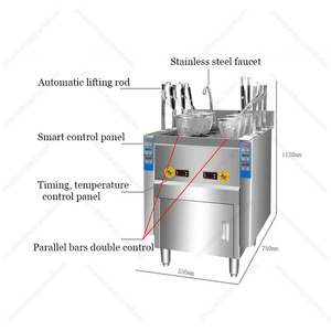 เครื่องทำก๋วยเตี๋ยวแบบยกอัตโนมัติหม้อต้มพาสต้าคุณภาพสูงสำหรับร้านอาหารราเม็ง - Product Image 4