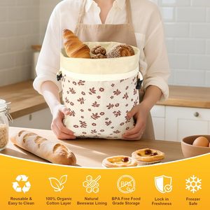 2 pak tas roti lilin lebah untuk Sourdough, tas lilin lebah untuk roti buatan rumah, ramah Freezer & kesegaran - Product Image 3