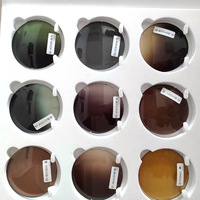Cr39 Gradient Tinted Coating Gafas de sol Lentes Triples Colores con Clear Single Vision PC Material de resina de policarbonato