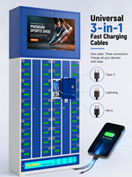Casier de recharge intelligent 2026 à 40 compartiments avec chargement sans fil et écran LCD pour centres commerciaux, gymnases et gares