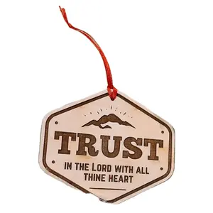 2024 Custom Christmas ornament wooden signs Trust in the Lord Christmas ornament for hanging decoration