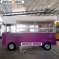 Camion de restauration mobile violet, chariot à café et à glaces, mini-bus électrique à deux étages, remorque, camion de nourriture personnalisé à vendre