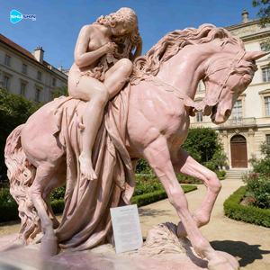 Patung Lady Godiva dari Marmer Putih Ukuran Asli, Gadis Seksi dengan Patung Kuda - Product Image 3