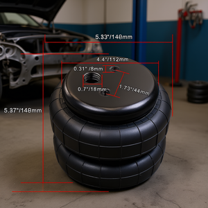 Coussin de suspension pneumatique Db 5,37x5,33 pouces à double soufflet 2500 lb pour réparation et remplacement de véhicules - Product Image 2